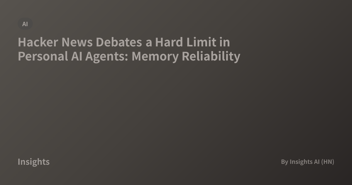Hacker News Debates a Hard Limit in Personal AI Agents: Memory ...